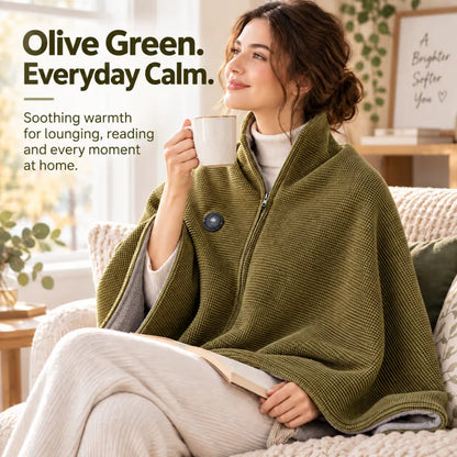💟8-Zone Wearable Heated Blanket❄️ –  ♨️Cozy Shawl with 3 Heat Levels & USB Power
