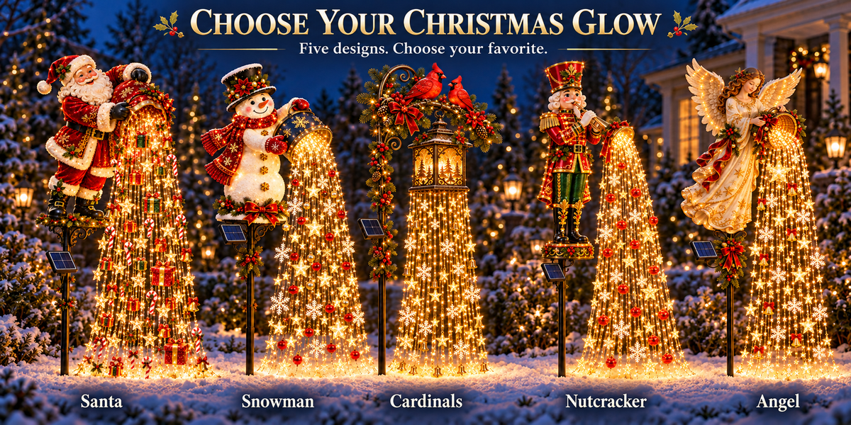 🎄✨ Christmas Starlight Cascade – Solar LED Garden Stake Lights