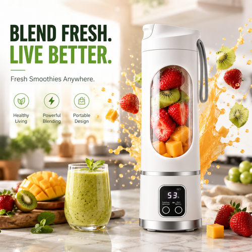 Smart Portable Blender – USB Rechargeable Personal Smoothie Maker with Digital Display