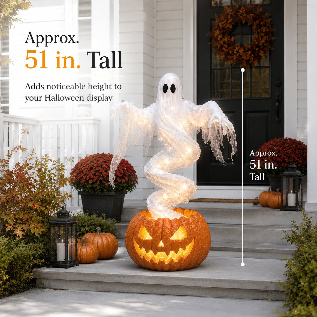👻Limited Time Promotion🔥 Swirling Ghost Pumpkin Yard Lamp - Free Shipping 🎃