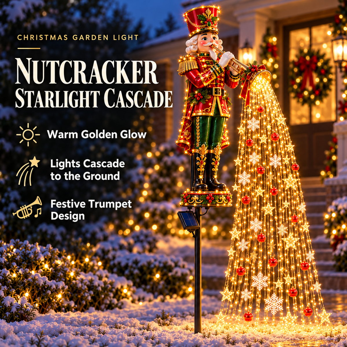 🎄✨ Christmas Starlight Cascade – Solar LED Garden Stake Lights