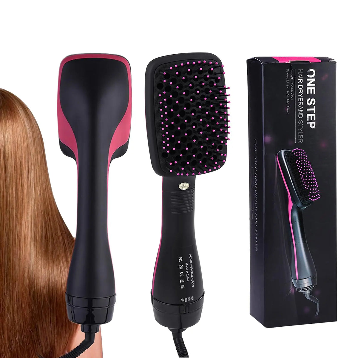 🔥2-in-1 Hot Air Brush – Hair Dryer & Straightening Styling Comb