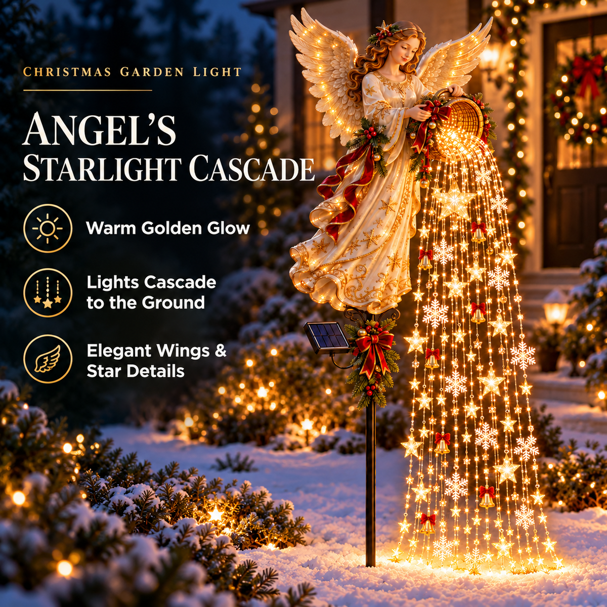 🎄✨ Christmas Starlight Cascade – Solar LED Garden Stake Lights