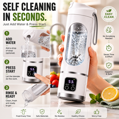 Smart Portable Blender – USB Rechargeable Personal Smoothie Maker with Digital Display