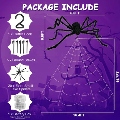 16.4FT Halloween Spider Web Lights Set