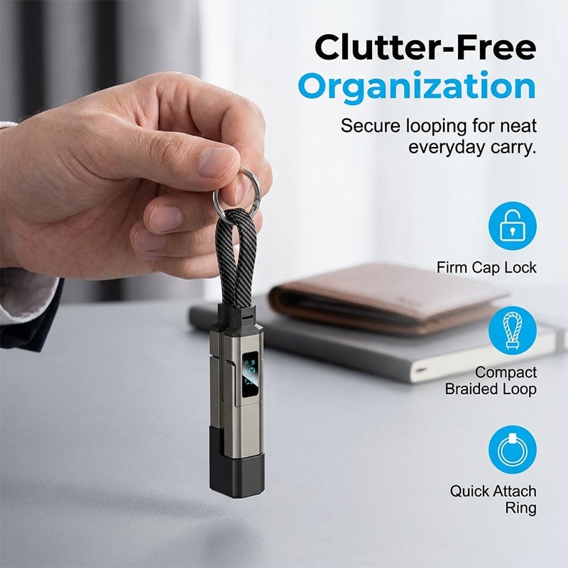 ⏰Limited Time SALE 50% OFF🔥4-in-1 Digital Display Keychain Charging Cable
