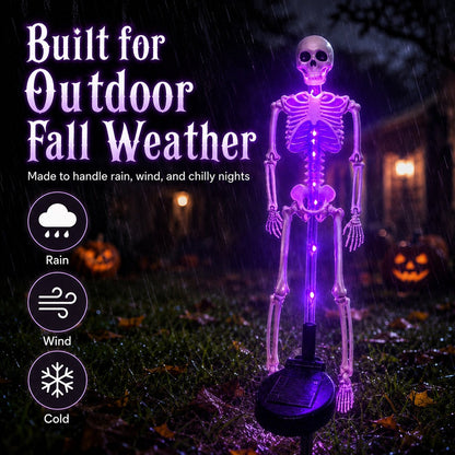 💀 Solar Purple Glow Skeleton Yard Stake