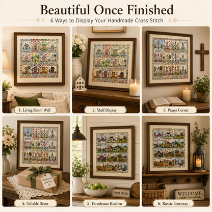 🔥 49% OFF Today | Stitch Through the Seasons – 12-Month Cross Stitch Collection 🌿🧵