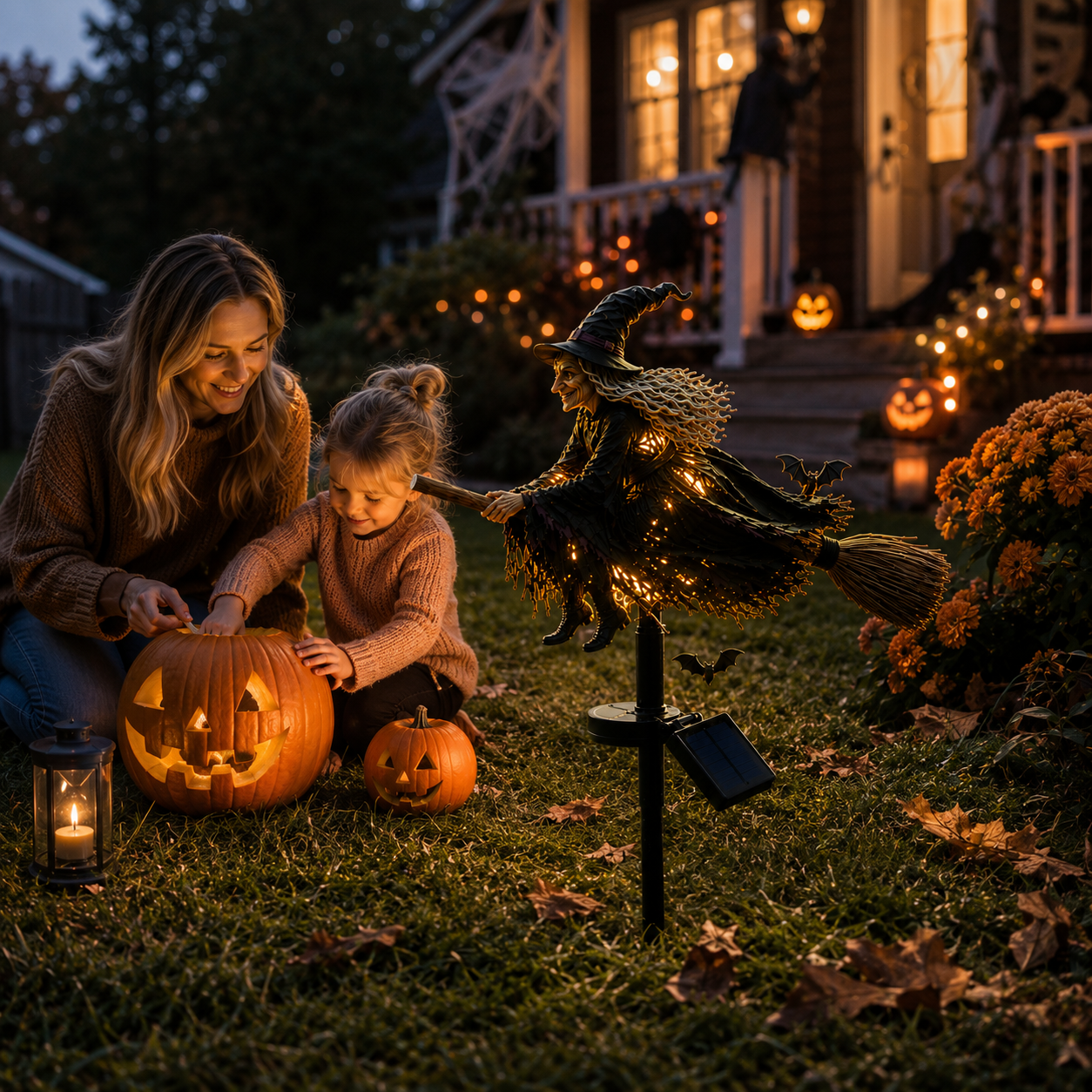 🔥Dernier Jour -49% 🧙‍♀️ Ajoutez une Touche de Magie d'Halloween à Votre Jardin avec une Sorcière Solaire Lumineuse