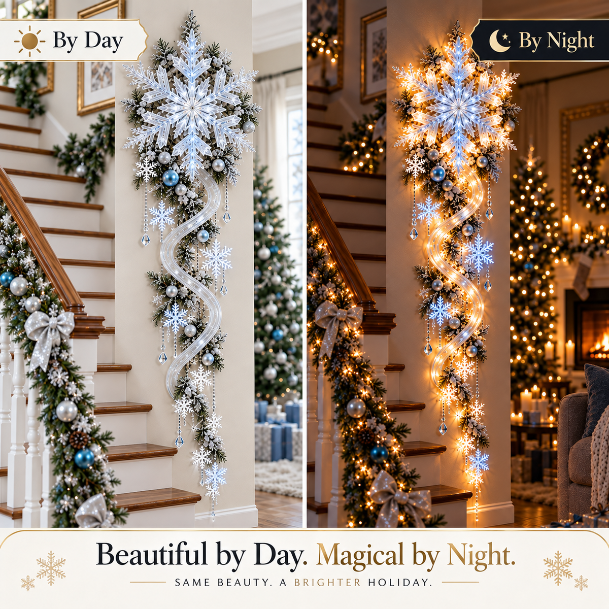 🔥Last Day 49% OFF🔥❄️ Giant Snowflake Blizzard Trail - Let the Snowstorm Glow Indoors