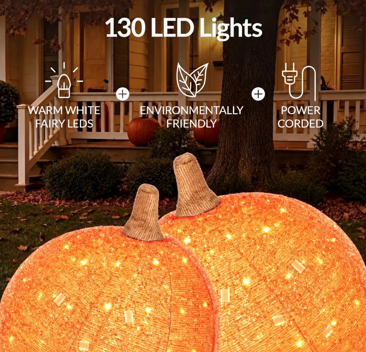 2pc Lighted Pop-Up Halloween Pumpkin Set