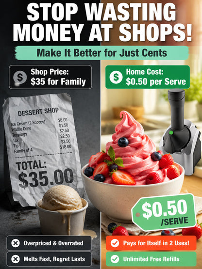 🍓🍦Sorbetière Familiale | Desserts 100% Naturels Sans Sucre, Sans BPA et Sans Danger Pour les Enfants