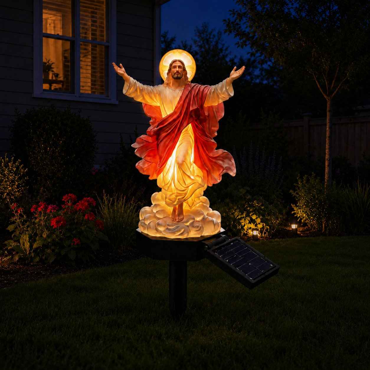 ❤️2026 Hot Sale🏡Solar-Powered Illuminated Jesus Garden Statue