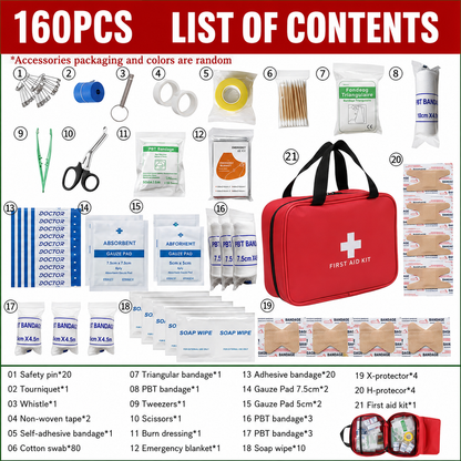 🚨Botiquín de primeros auxilios: kit de primeros auxilios para traumatismos de alta calidad, impermeable y portátil, adecuado para diversas situaciones de emergencia