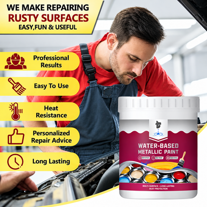 ⏳Time-Limited Special🔨Rust Converter Metallic Paint – One coat stops rust, no sanding, no fumes🛡️