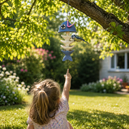 🐟 Fishbone Garden Bird Feeder – Fun Hanging Feeder for Backyard Birds
