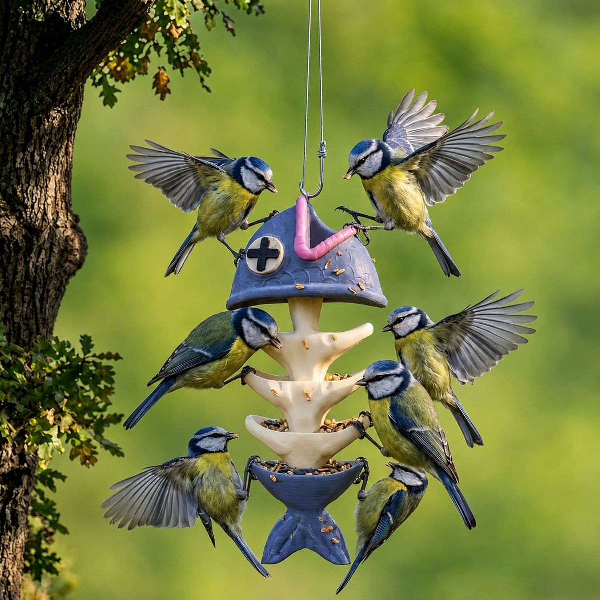 🐟 Fishbone Garden Bird Feeder – Fun Hanging Feeder for Backyard Birds