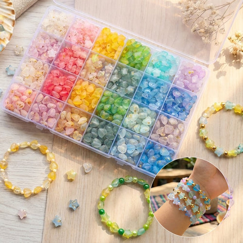 DIY Star & Heart Bracelet Beads Kit – Colorful Jewelry Making Set