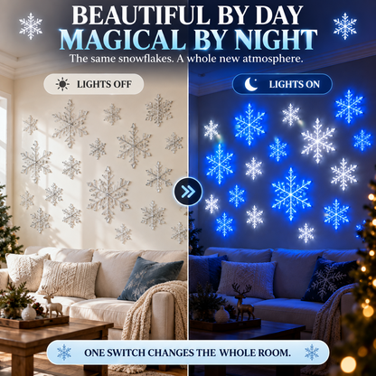 ❄️ LED Snowflake Wall Light Set | Magical Christmas Wall Decor ✨