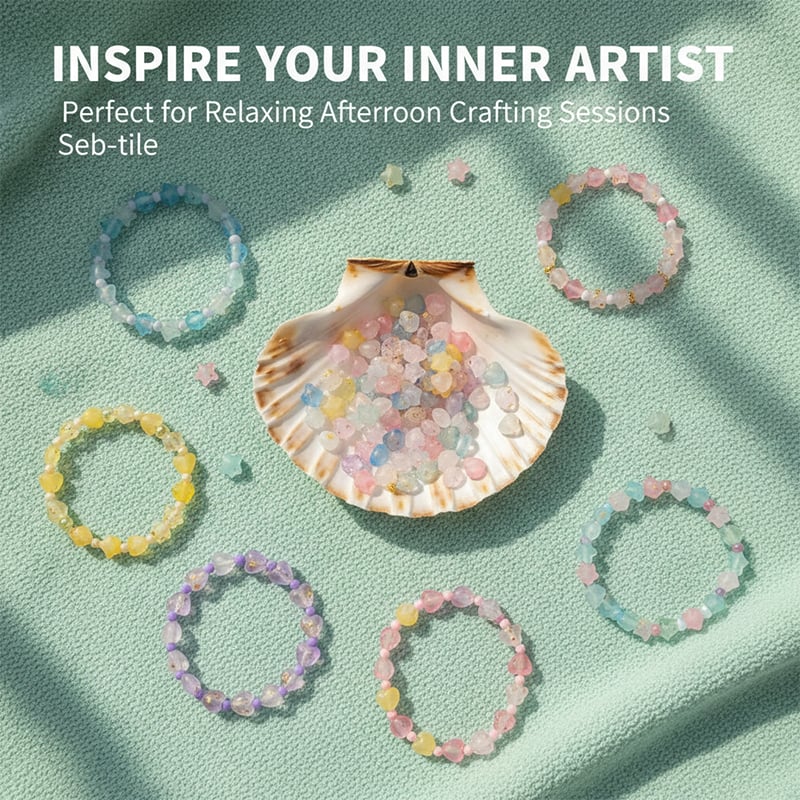 DIY Star & Heart Bracelet Beads Kit – Colorful Jewelry Making Set