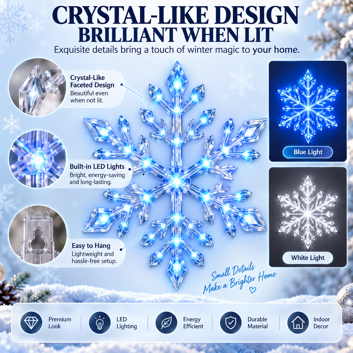 ❄️ LED Snowflake Wall Light Set | Magical Christmas Wall Decor ✨