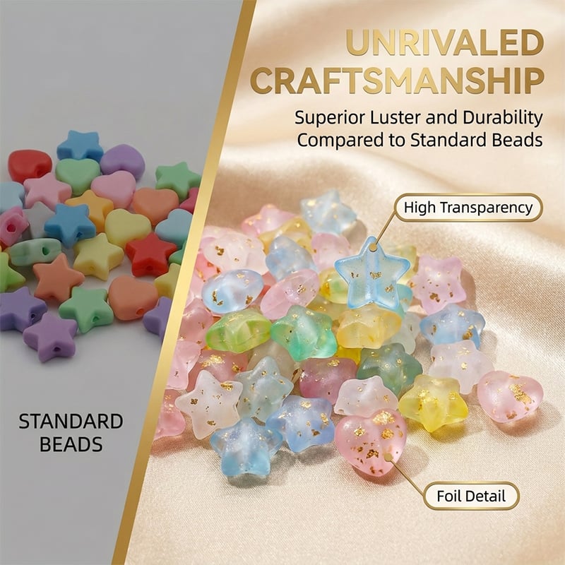 DIY Star & Heart Bracelet Beads Kit – Colorful Jewelry Making Set