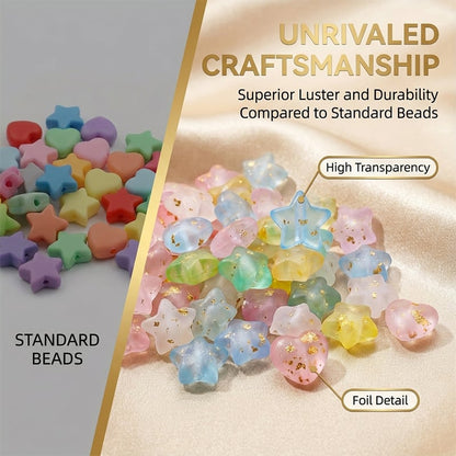 DIY Star & Heart Bracelet Beads Kit – Colorful Jewelry Making Set