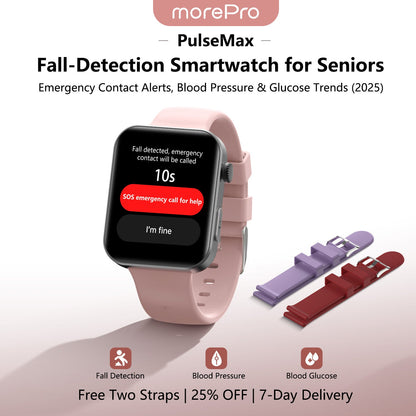 Best Upgrade PulseMax Fall Detection Watch With Blood Glucose+Blood Pressure Monitoring+Calls 2026