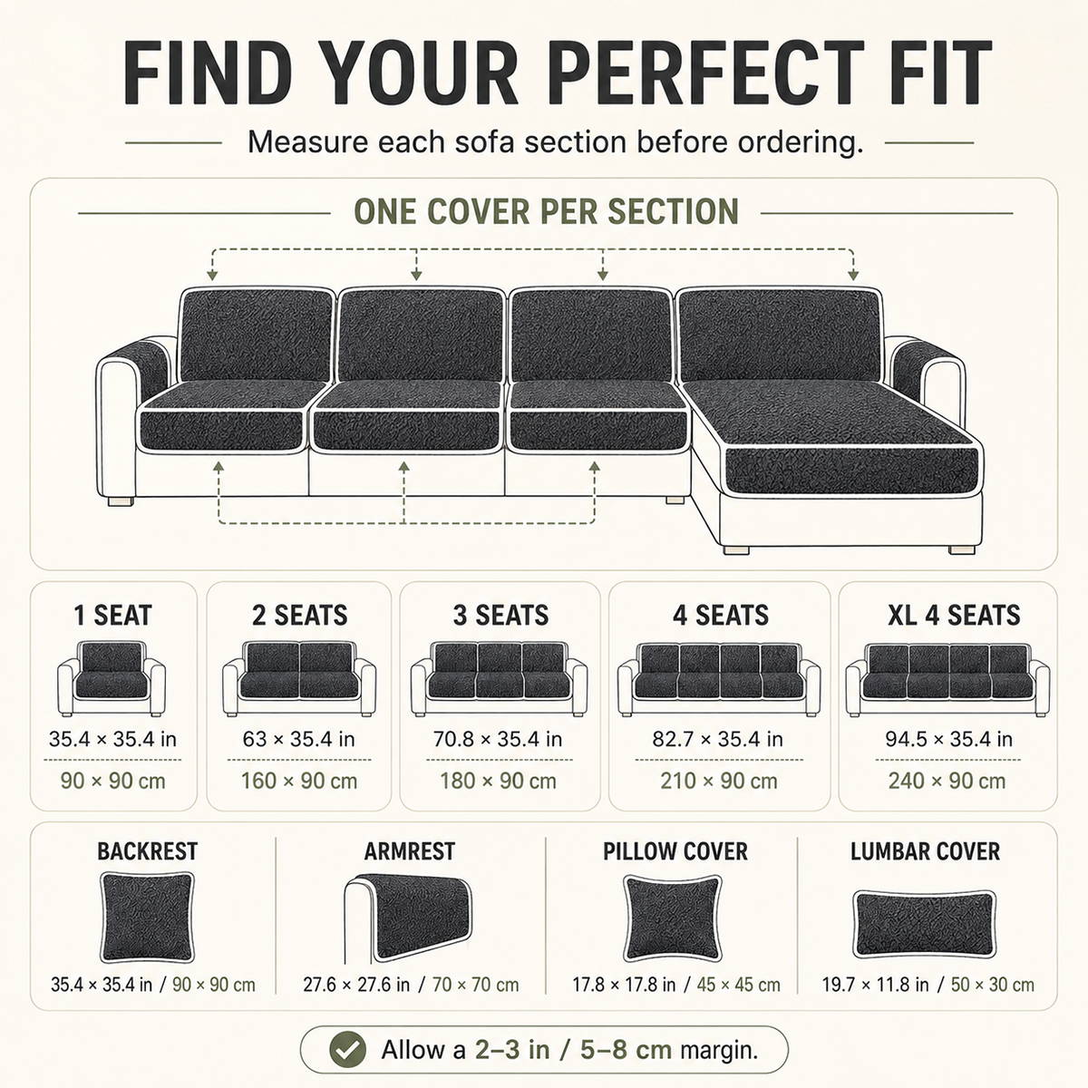 🔥Removable Sofa Cover,⭐ Non-Slip Polyester