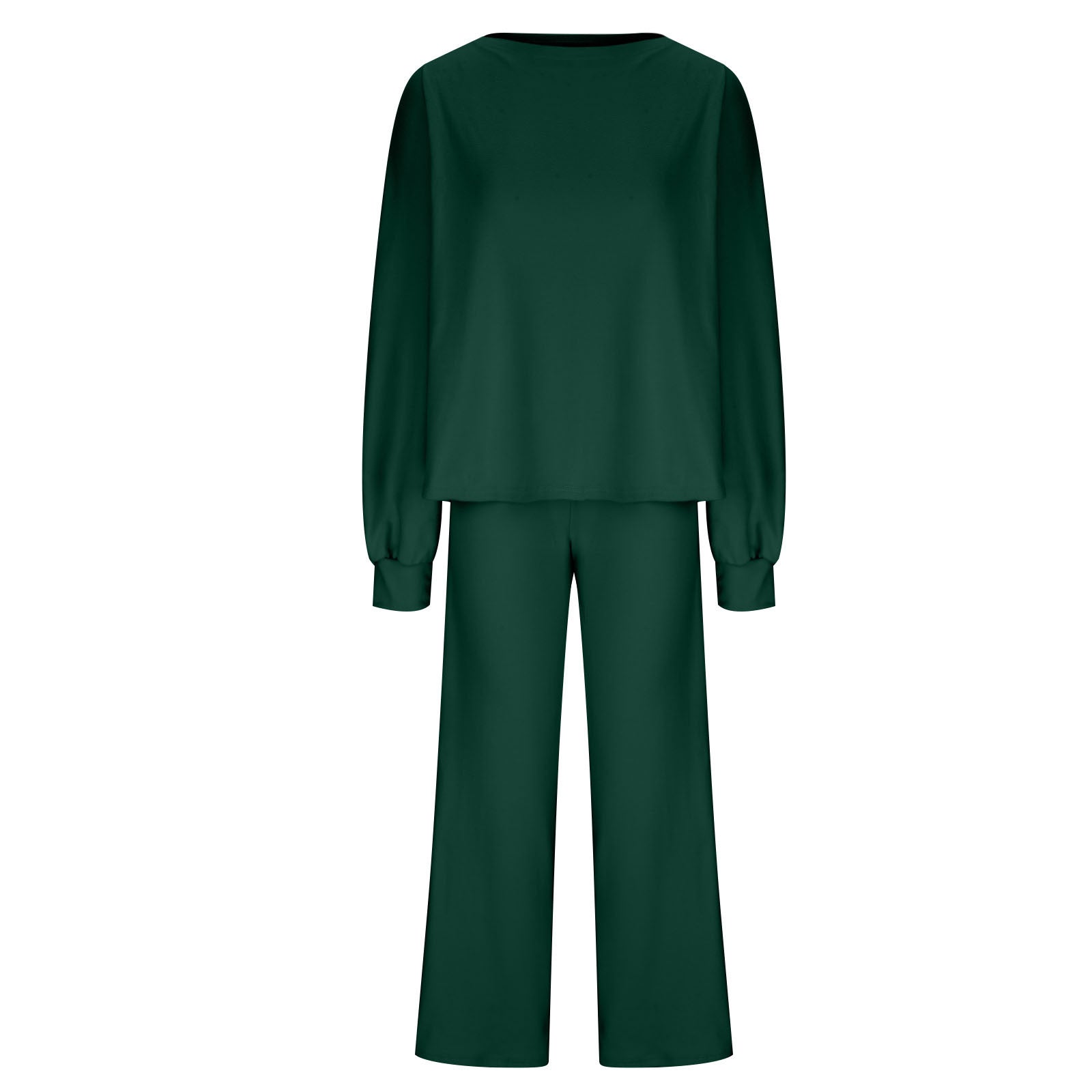 Womens Fall Winter Casual Solid Knitted 2 Piece Sets Long Sleeve Hoodie