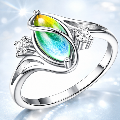 🎁💍925 Sterling Silver Rainbow Moonstone Ring