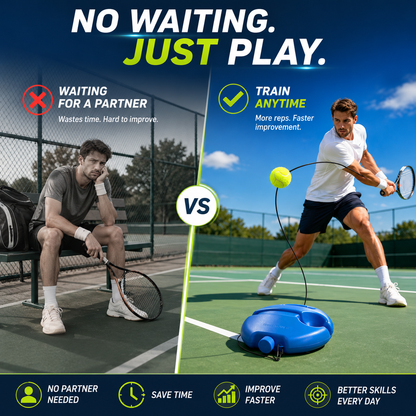🎾 Last Day 60% OFF⏰Solo Tennis Trainer Rebound Set – Practice Anytime, No Partner Needed，3 Balls