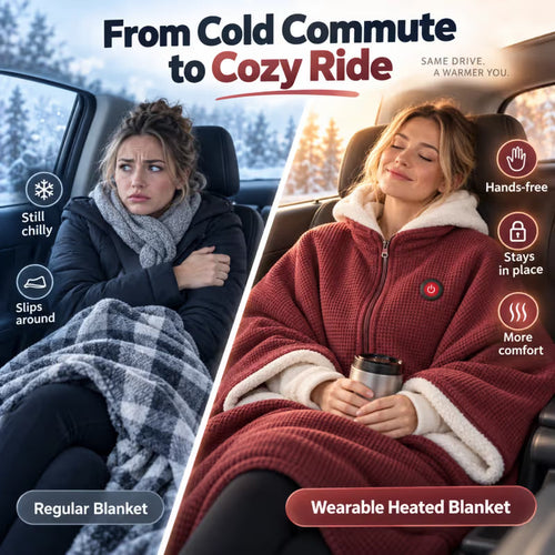 💟8-Zone Wearable Heated Blanket❄️ –  ♨️Cozy Shawl with 3 Heat Levels & USB Power