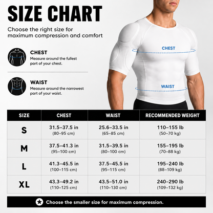 Men's Compression Shirt with Removable 3D Muscle Pads