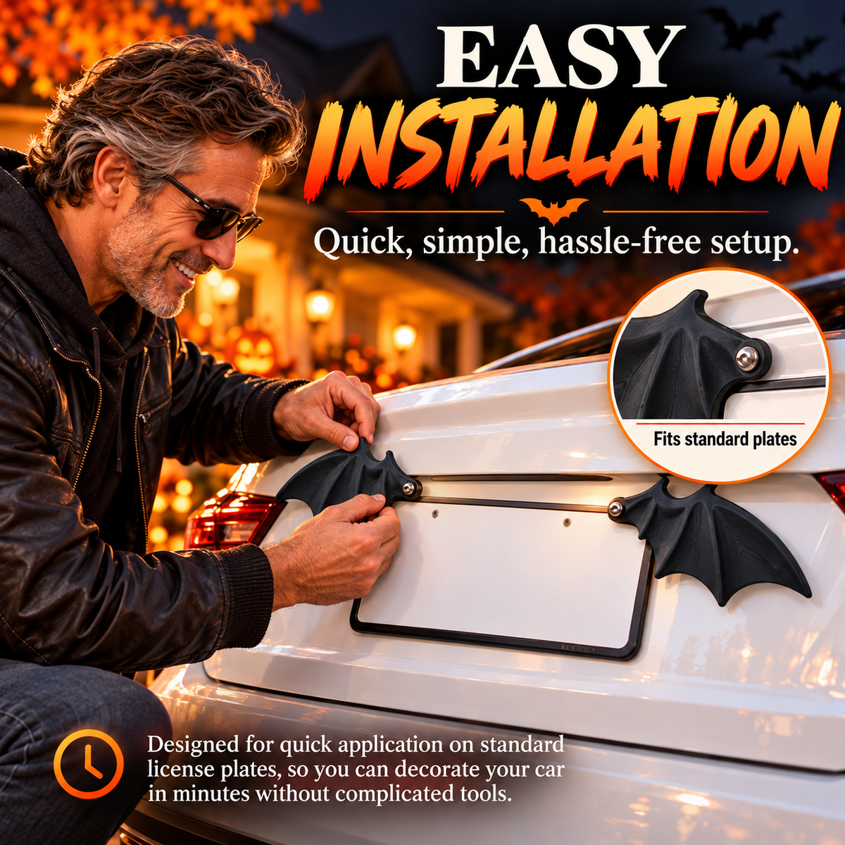 ✨Halloween Bat License Plate Ornament for Car Decoration