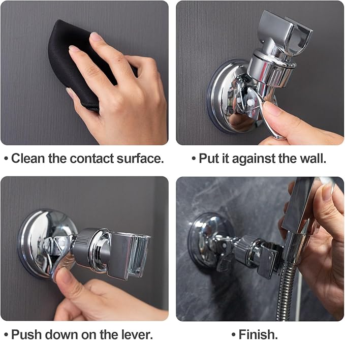 🔥2pcs Adjustable Shower Head Holders Removable Suction Cup 🔥Shower Head Bracket No Drill Shower Head Bracket