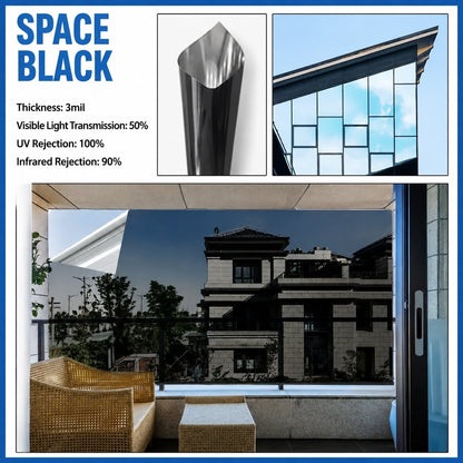 ⏰ Last Day Exclusive 60% OFF ☀️ One-Way Mirror Window Film – Heat Control & UV Protection
