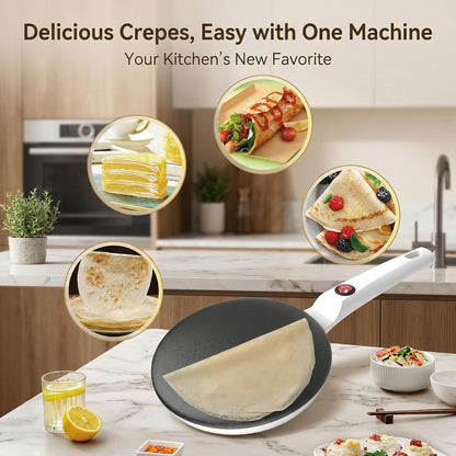 Portable 8-Inch Electric Crepe Maker – Quick Heat & Nonstick