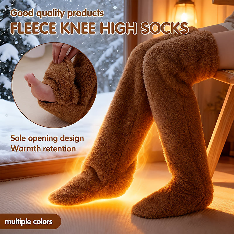 High Fuzzy Long Socks Winter Warm Cold Leg Knee Joint