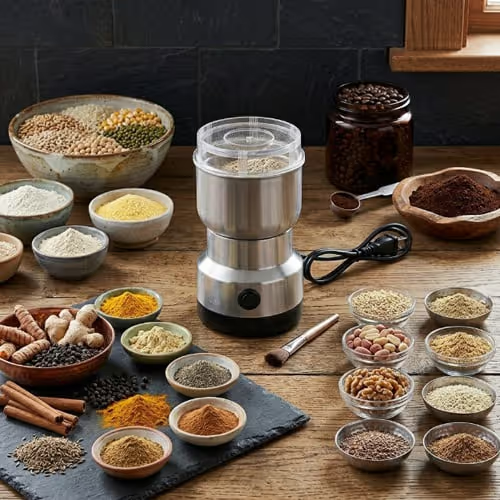 ✨Mini Electric Coffee & Spice Grinder – One-Touch Stainless Steel Dry Food Mill