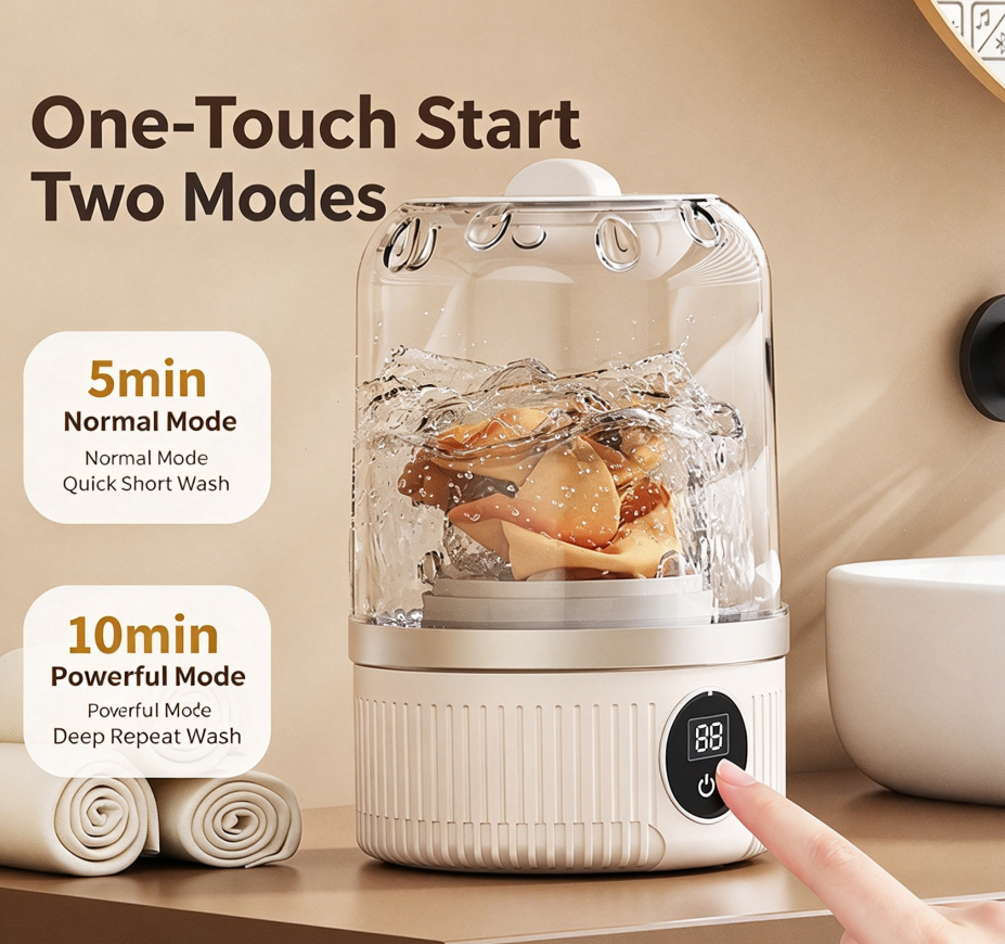 ✈️ Travel Mini Laundry Washer with USB-C Charging