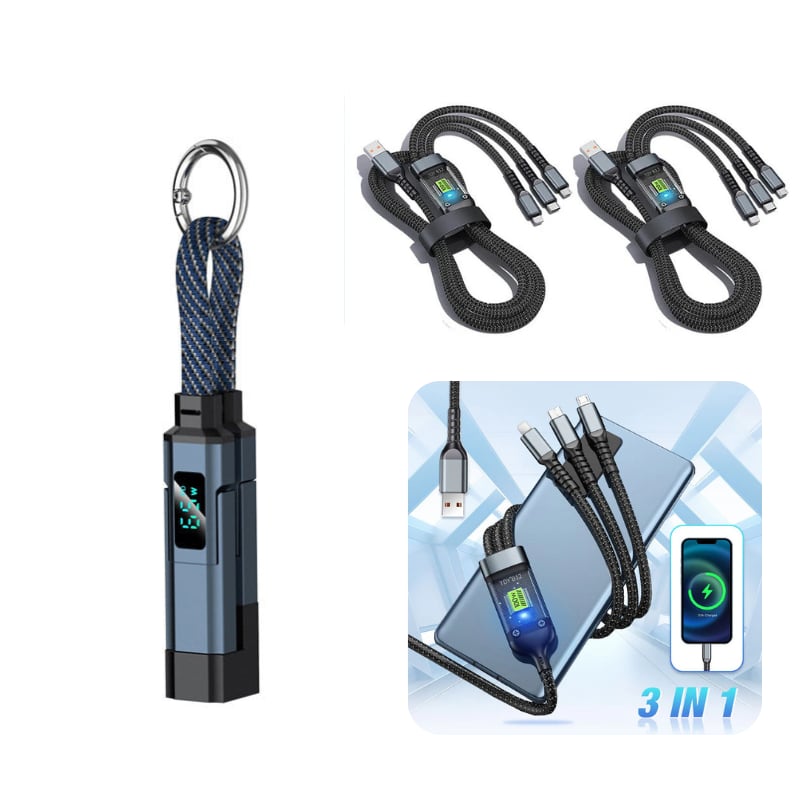 ⏰Limited Time SALE 50% OFF🔥4-in-1 Digital Display Keychain Charging Cable