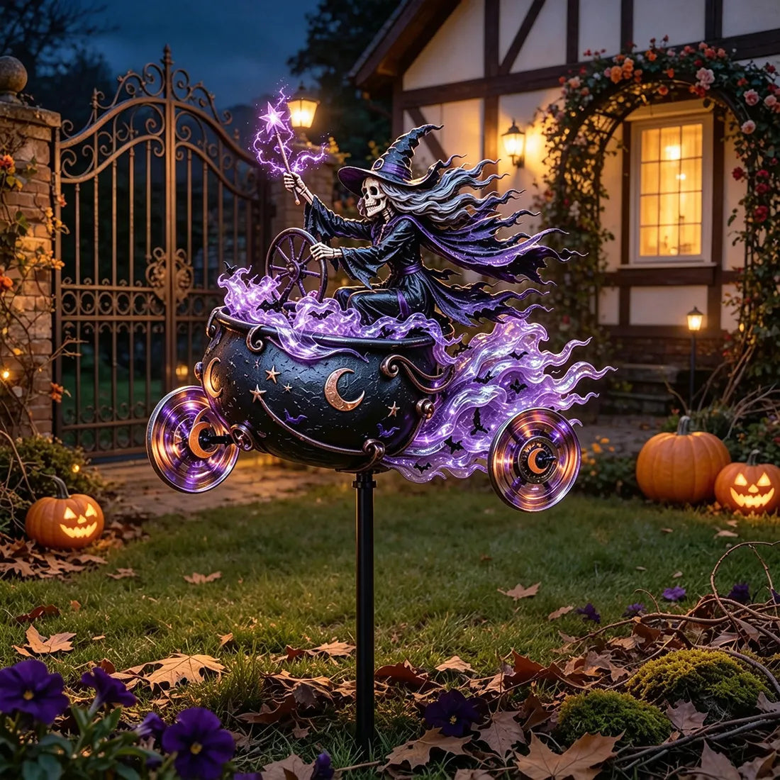 🎃 BikerSpooky Halloween Motorcycle Garden Windmill 🏍️