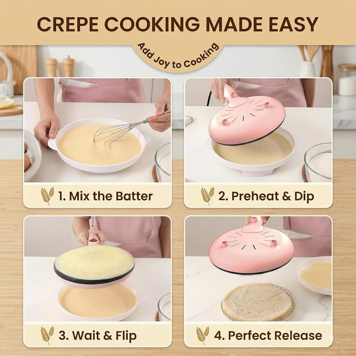 Portable 8-Inch Electric Crepe Maker – Quick Heat & Nonstick