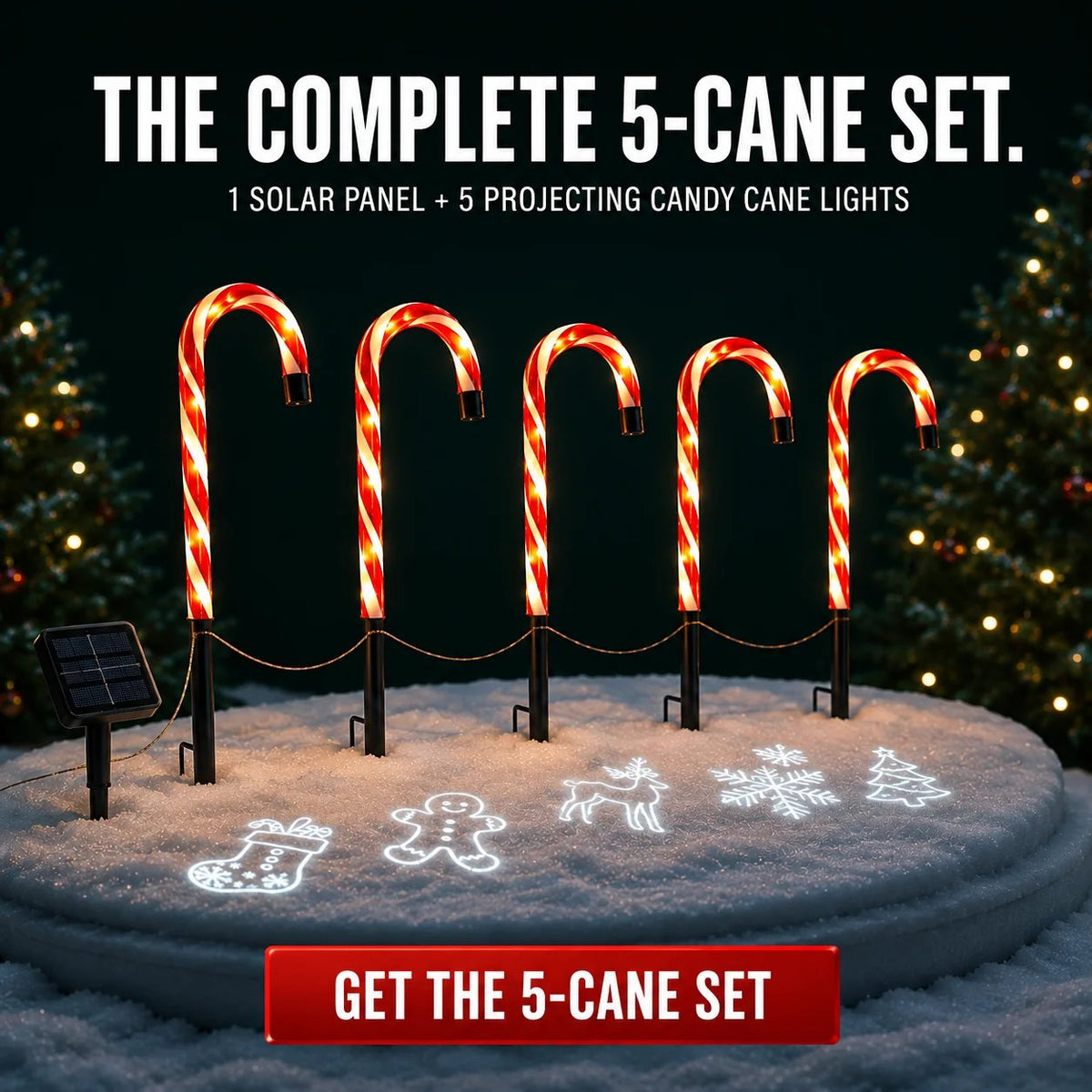 🔥 Limited-Time Offer! 49% OFF - Solar Candy Cane Projector Pathway Lights – Light the Way to Christmas