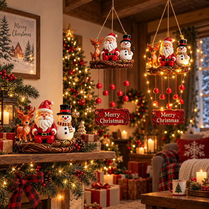 🎄 50% OFF | Santa, Snowman & Reindeer Christmas Wind Chime 🔔✨