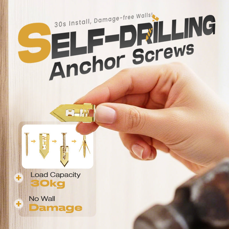 ⏰LIMITED TIME 50% OFF🛠️Over 55K+ SOLD!🔥Self-drilling anchors Screws Screws，Drill, Fix, Hold. No Extra Tools Needed🔩🏠✨