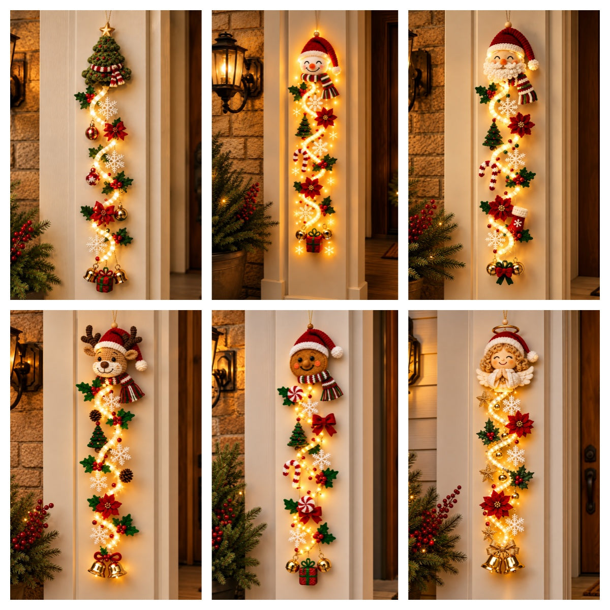 ☃️ Lighted Snowman Christmas Hanging Decor – Warm Holiday Porch & Doorway Decoration