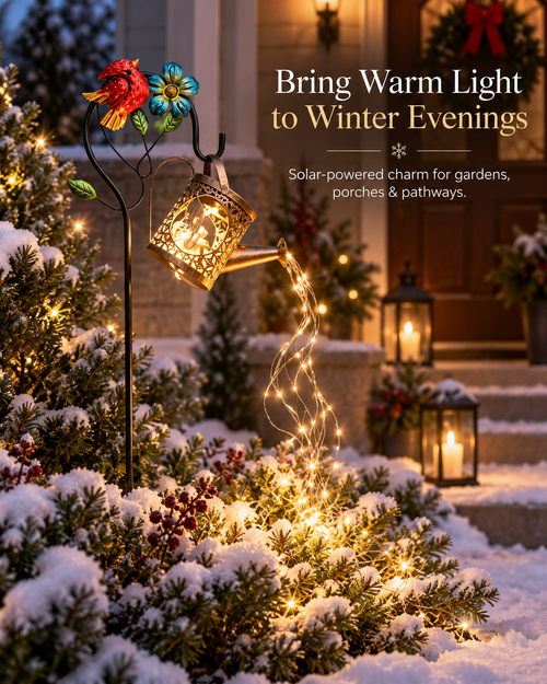 🔥 Limited-Time Offer | Solar Cardinal Watering Can Garden Light – Beautiful by Day, Glowing by Night ✨