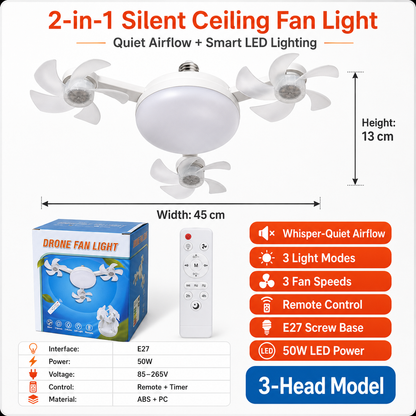 ❄️Stay Cool & Bright💡 2-in-1 Ceiling Fan Light 🏠Perfect for Bedrooms, Kitchens & Garages